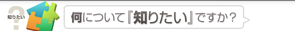 何について知りたいですか?