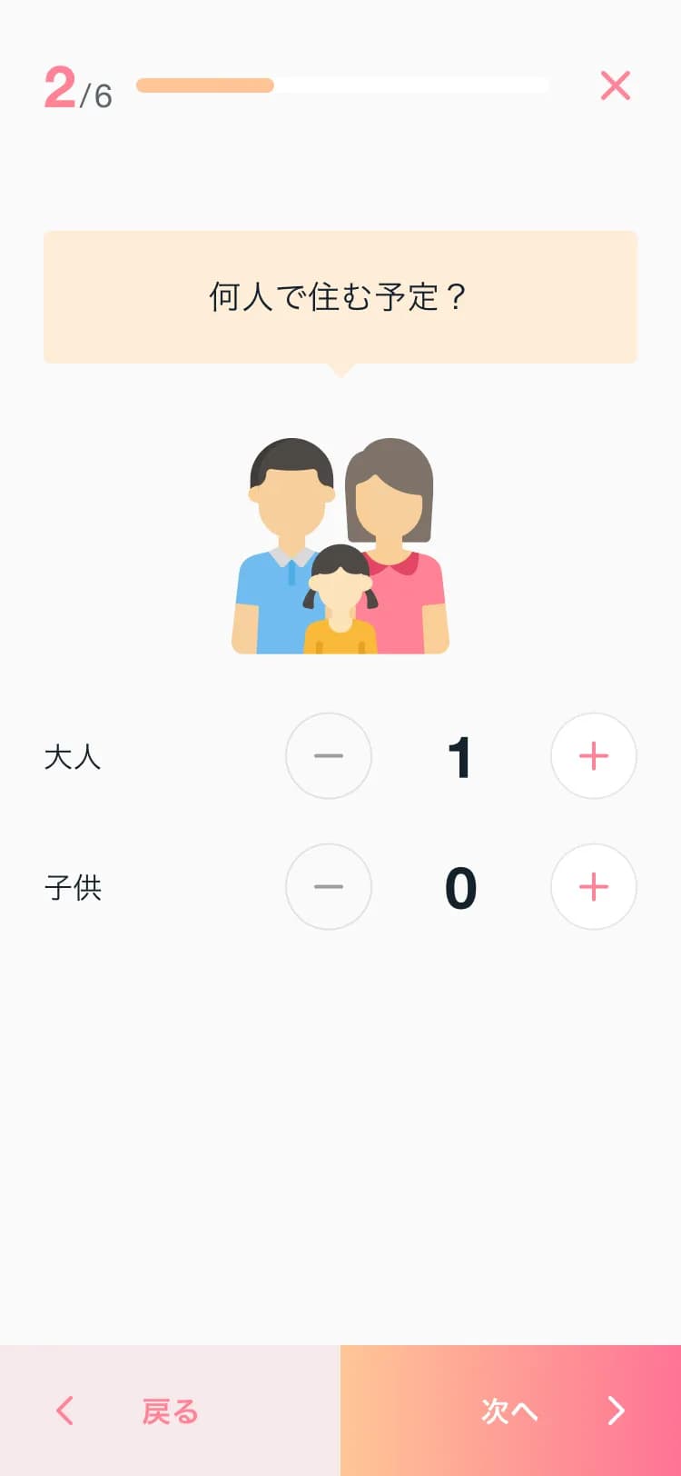 簡単な質問に答えるだけ