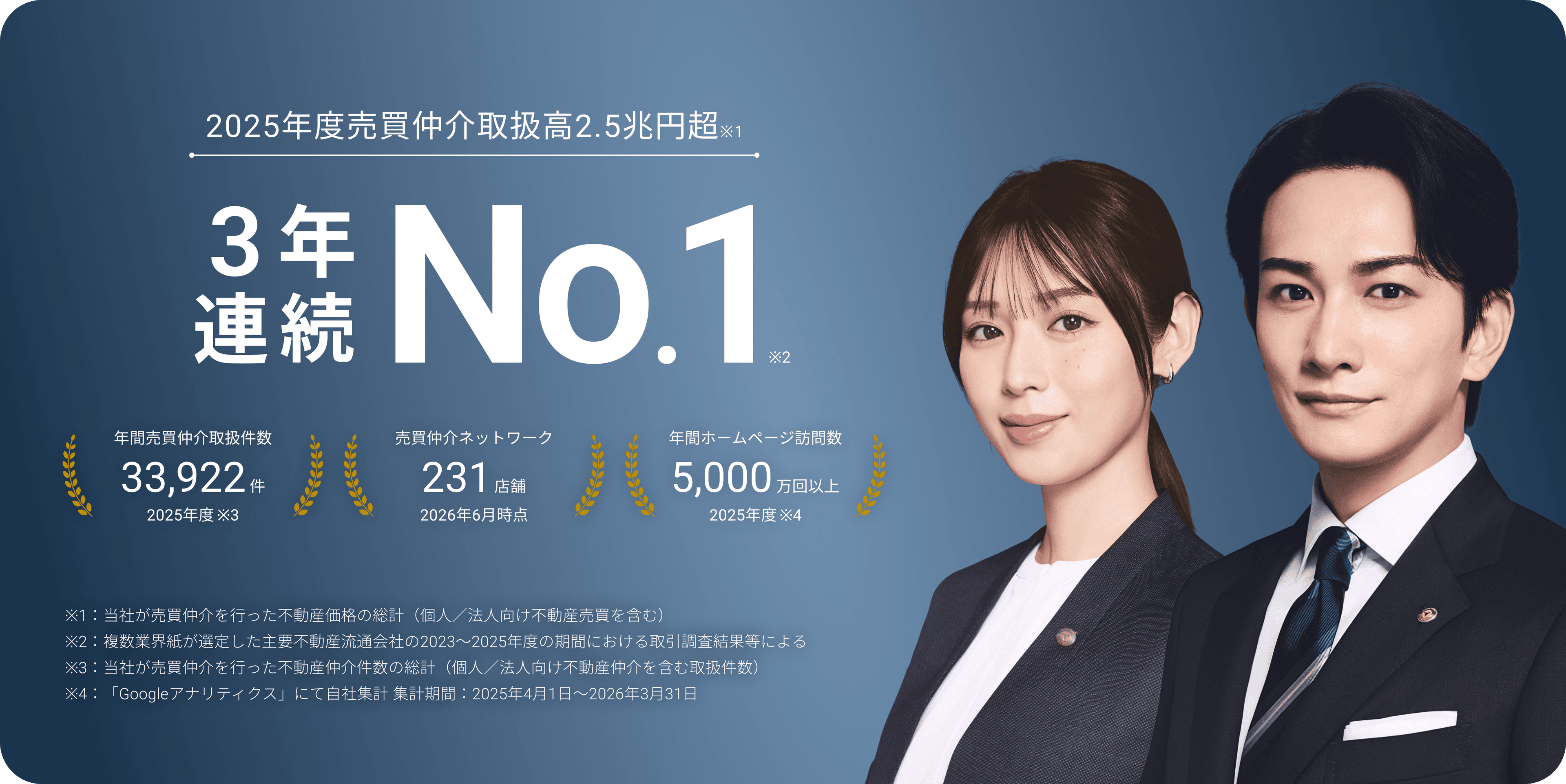 2025年度売買仲介取扱高3年連続No.1