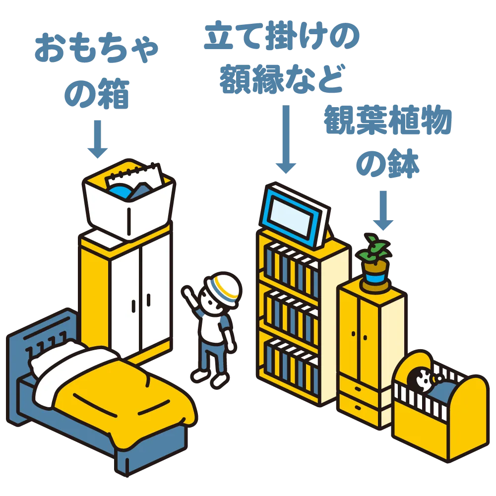 棚の上の置物