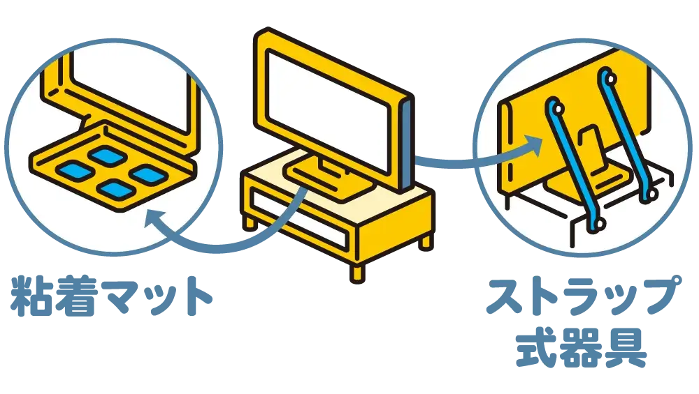 液晶テレビの転倒防止