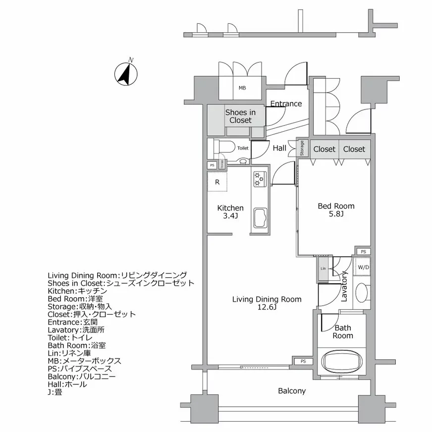 オリンピアード麻布霞坂 間取り図例 