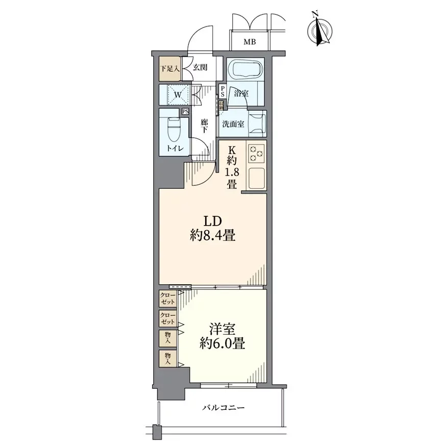 ロイヤルタワー大阪谷町間取り図例