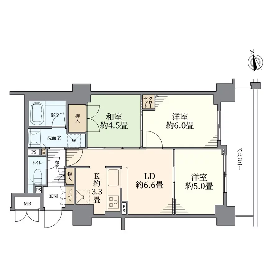 ロイヤルタワー大阪谷町間取り図例