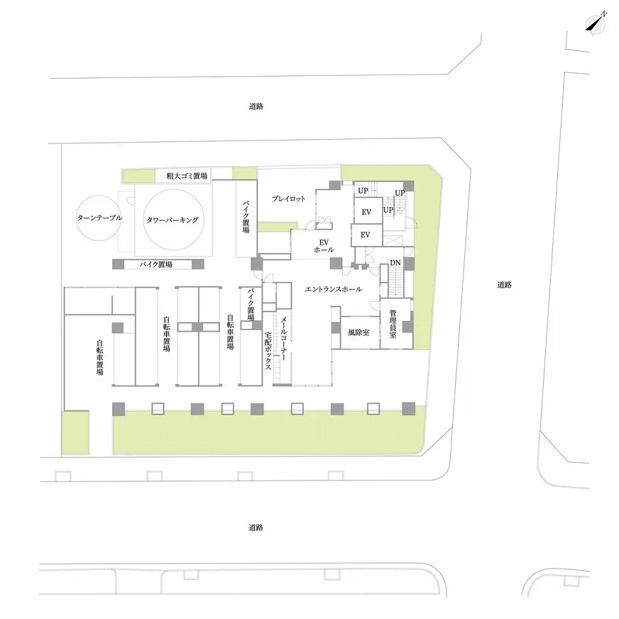 ジオタワー京町堀 敷地配置図