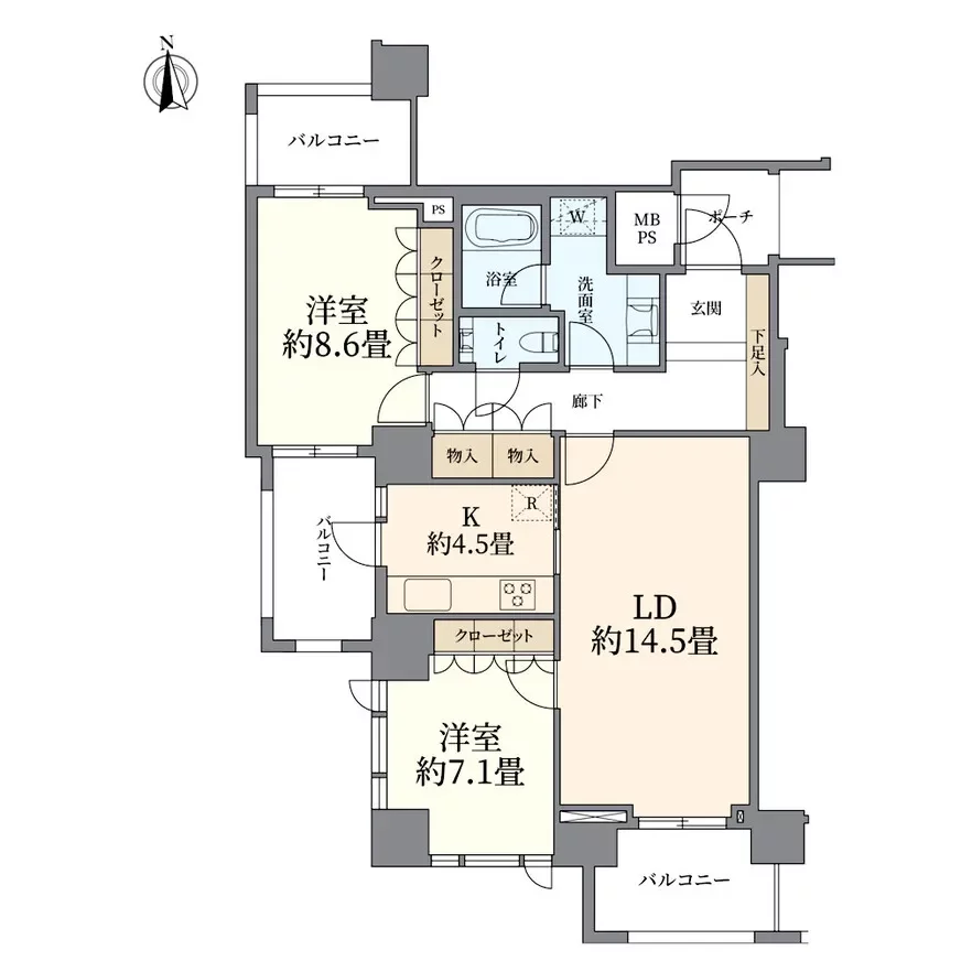 グランドメゾン大手前タワー 間取り図例