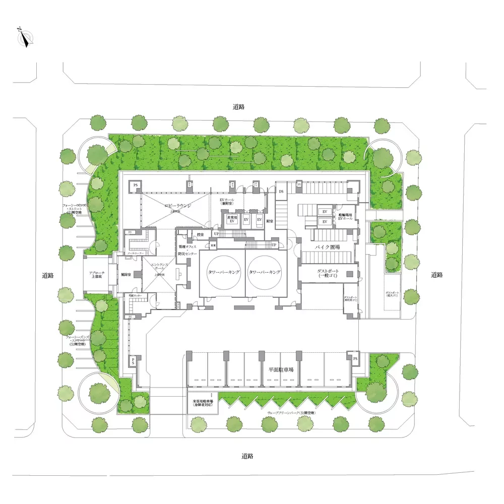 ヴィークタワーOSAKA 敷地配置図