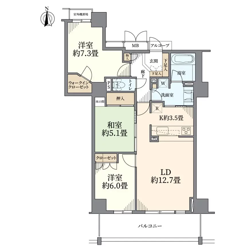アップルタワー大阪谷町 間取り図例