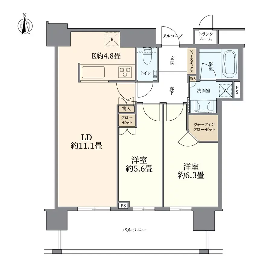 ウェリス上本町ローレルタワー 間取り図例