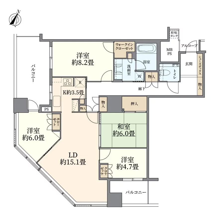 クロスタワー大阪ベイ 間取り図例