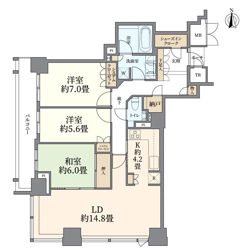 シティタワー堀江 間取り図例