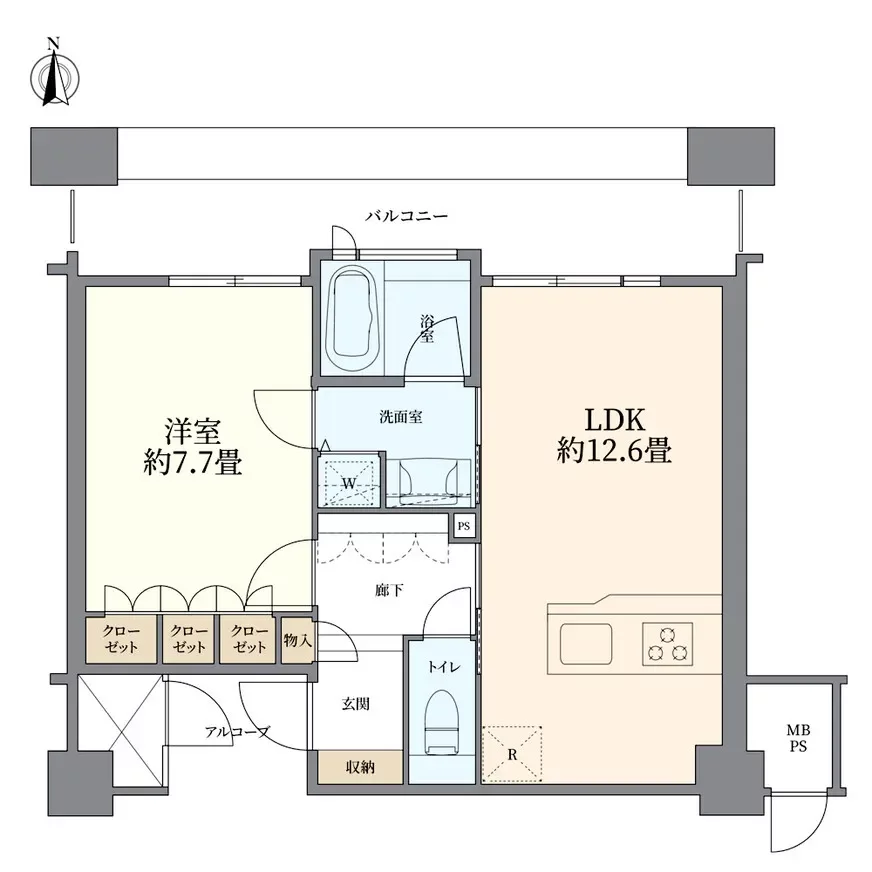 ビオール大阪大手前タワー 間取り図例