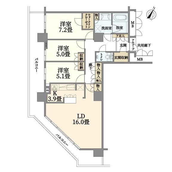 ローレルスクエア大阪ベイタワー 間取り図例