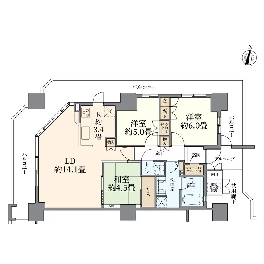 福島ガーデンズタワー 間取り図例
