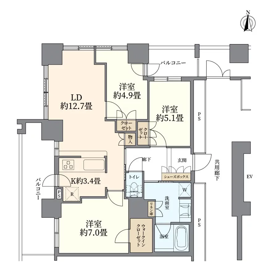 レジデンス梅田ローレルタワー 間取り図例
