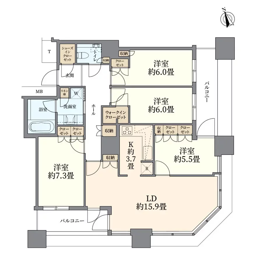 ザ・北浜タワーアンドプラザ 間取り図例
