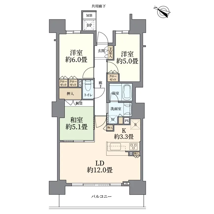 シティタワー大阪福島 間取り図例
