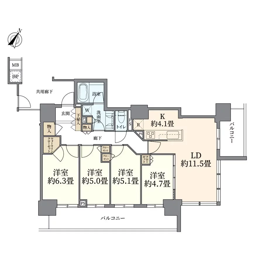 シティタワー大阪福島 間取り図例