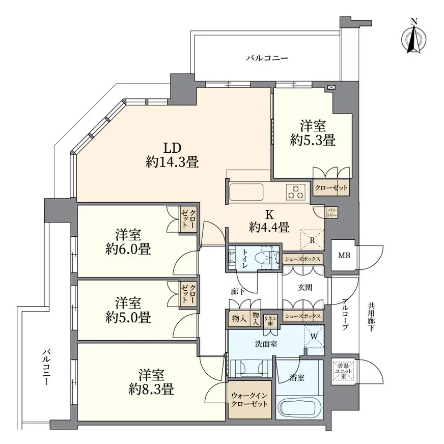 ザ・上本町タワー 間取り図例