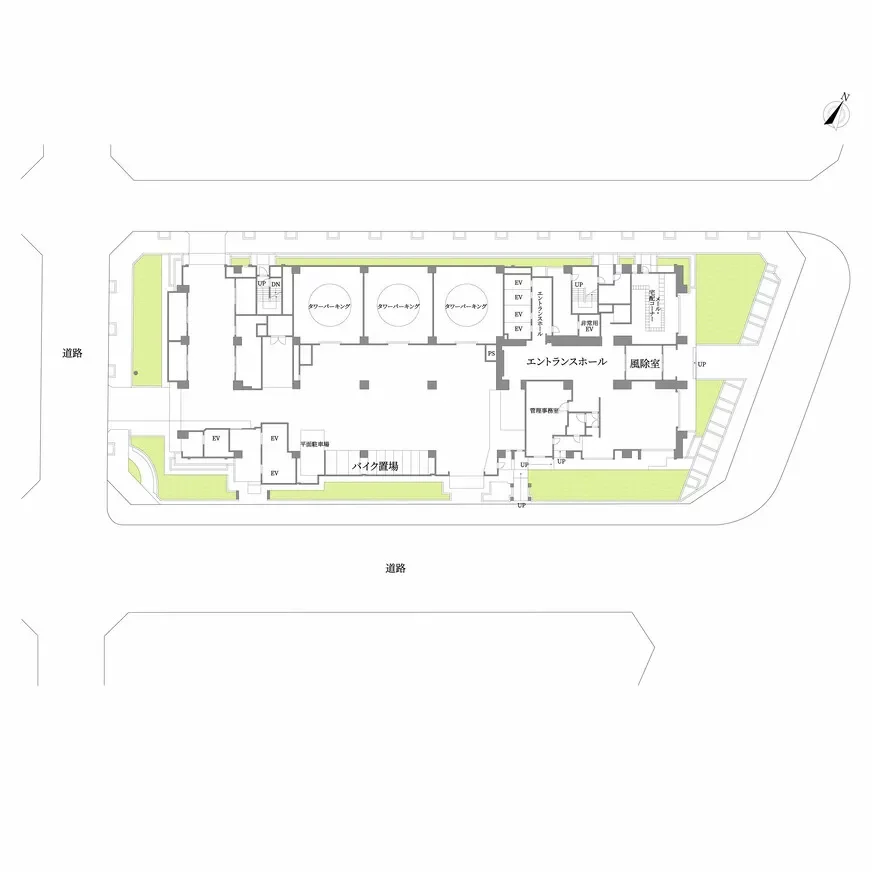 グランドメゾン京町堀タワー 敷地配置図
