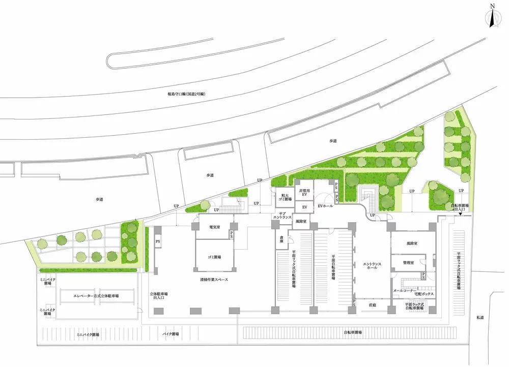 ベリスタタワー福島 敷地配置図