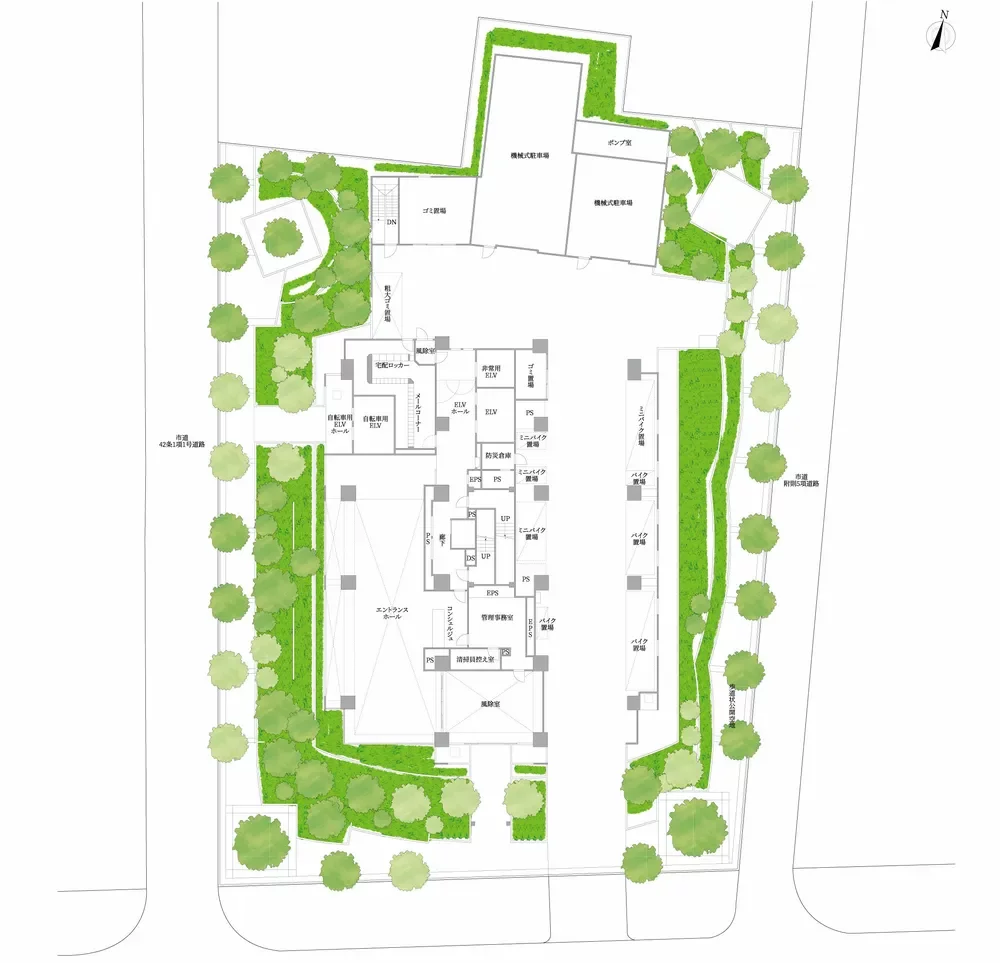アデニウムタワー梅田イーストスクエア 敷地図