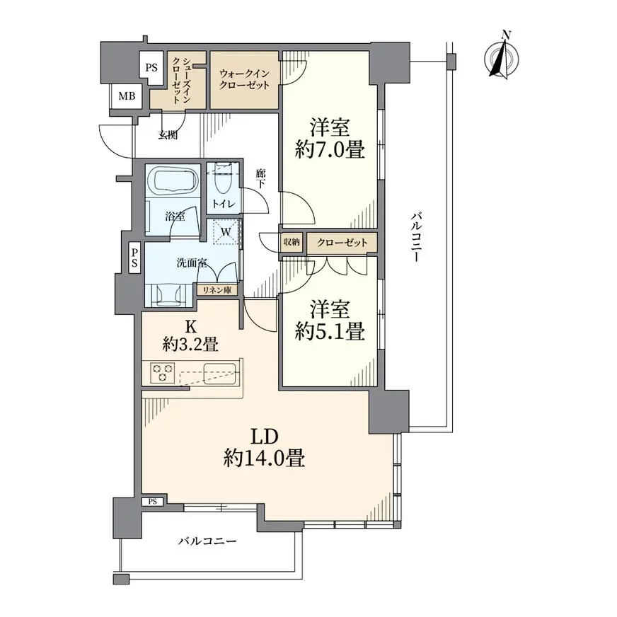 アデニウムタワー梅田イーストスクエア 間取り図例