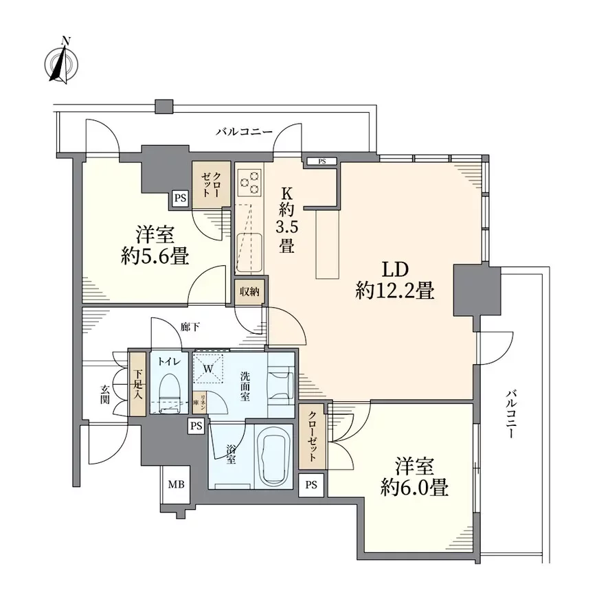 アデニウムタワー梅田イーストスクエア 間取り図例