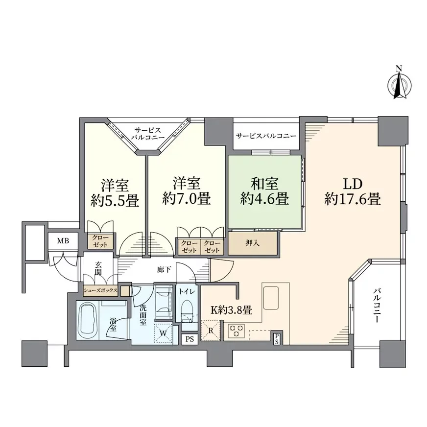 ブランズタワー大阪備後町 間取り図例