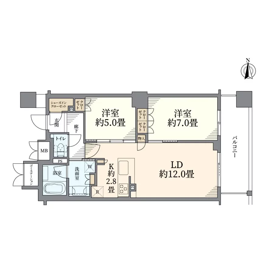 ブランズタワー大阪備後町 間取り図例