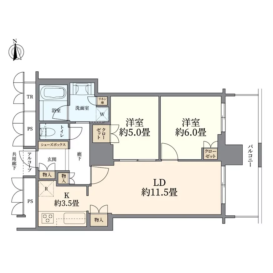 ローレルタワー　夕陽丘ウエストレジデンス　間取り図例