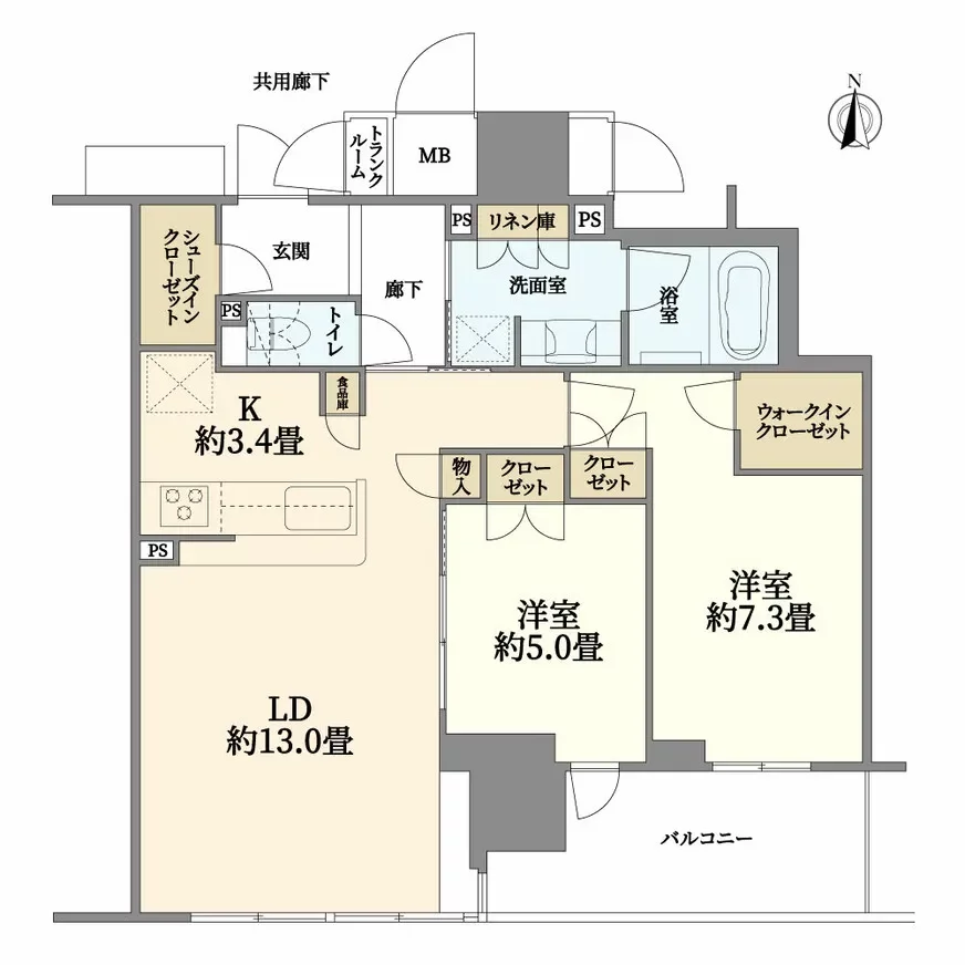 シャリエ松屋町レジデンスタワー 間取り図例