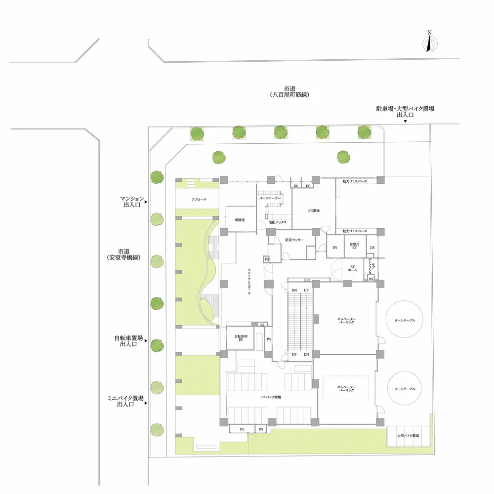 クラッシィタワー南船場 敷地配置図