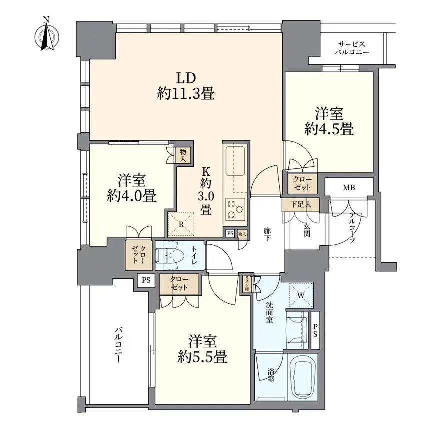 クラッシィタワー南船場 間取り図例