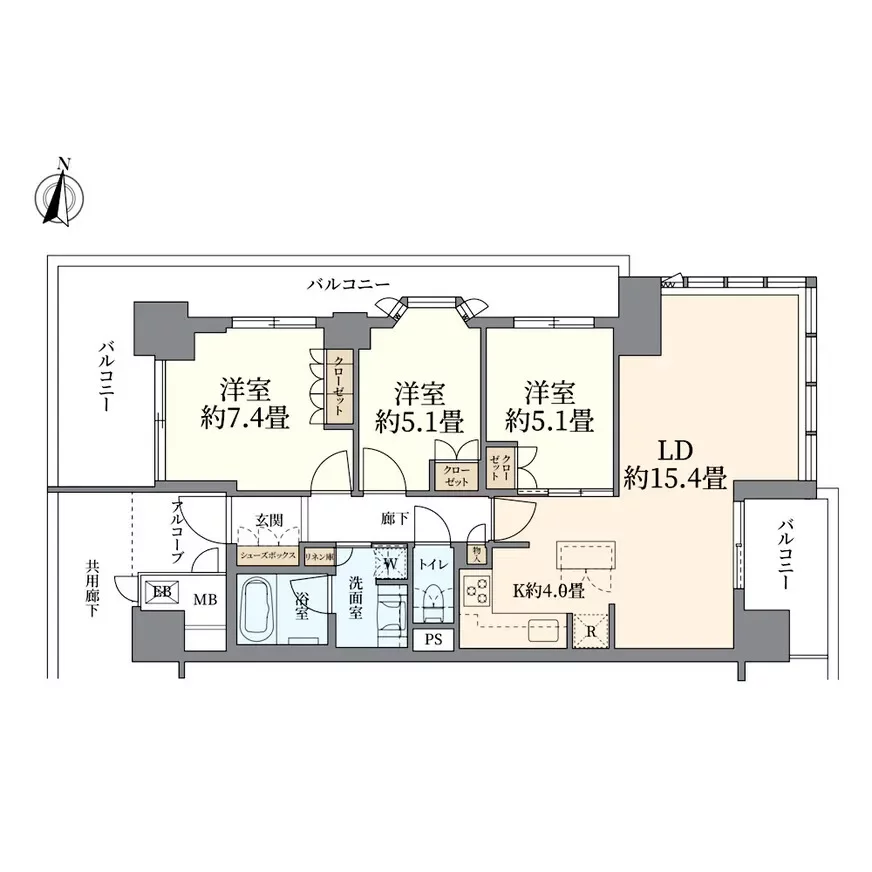 ロジュマンタワー梅田 間取り図例