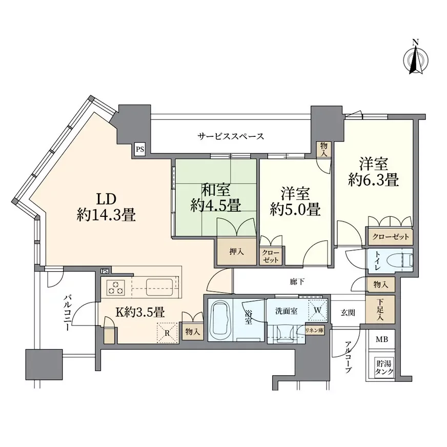 パークタワー北浜 間取り図例