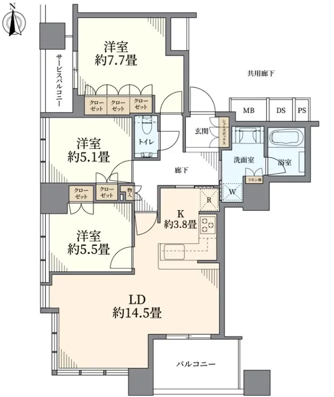 エルグレースタワー大阪同心 間取り図例