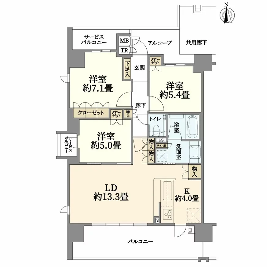 ローレルタワー南森町ル・サンク 間取り図例