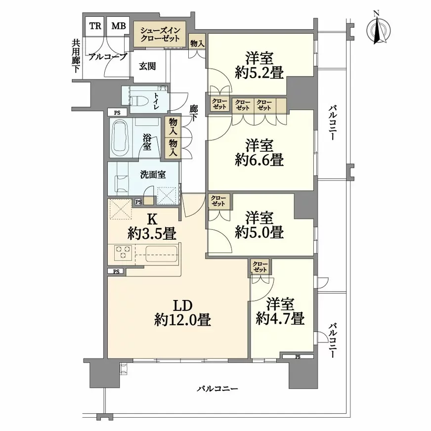 ローレルタワー南森町ル・サンク 間取り図例