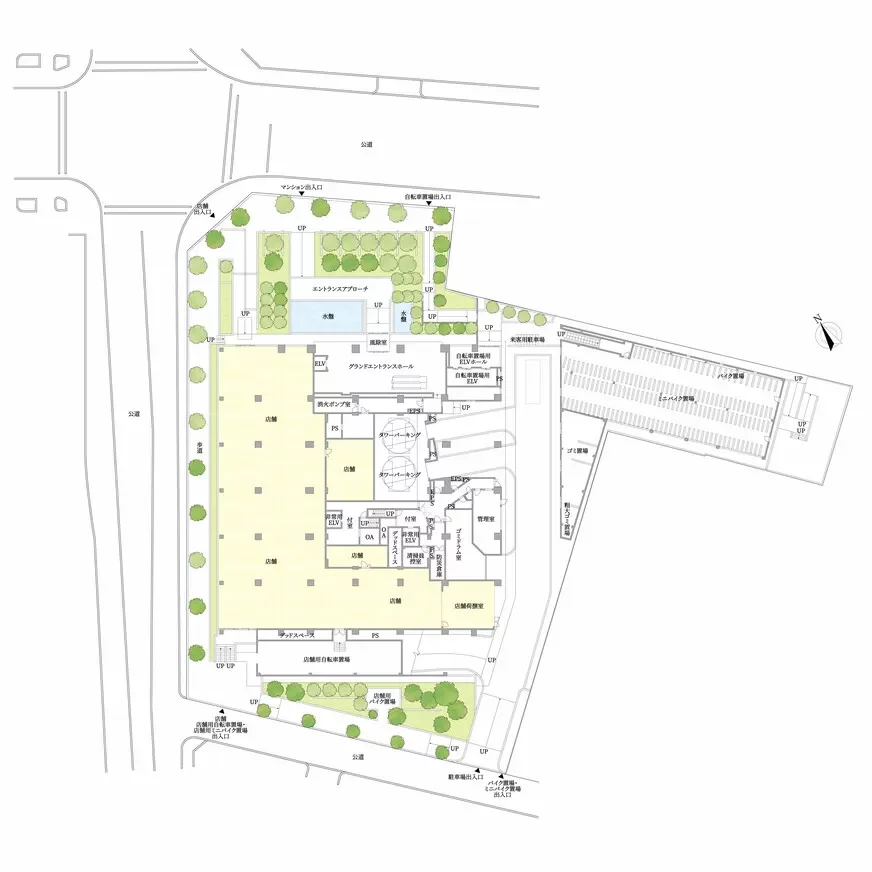 ザ・パークハウス中之島タワー 敷地配置図