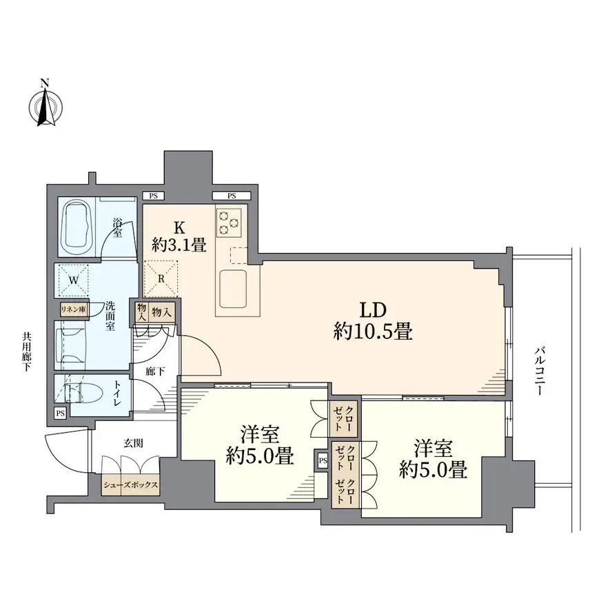 ブランズタワー・ウェリス心斎橋SOUTH 間取り図例