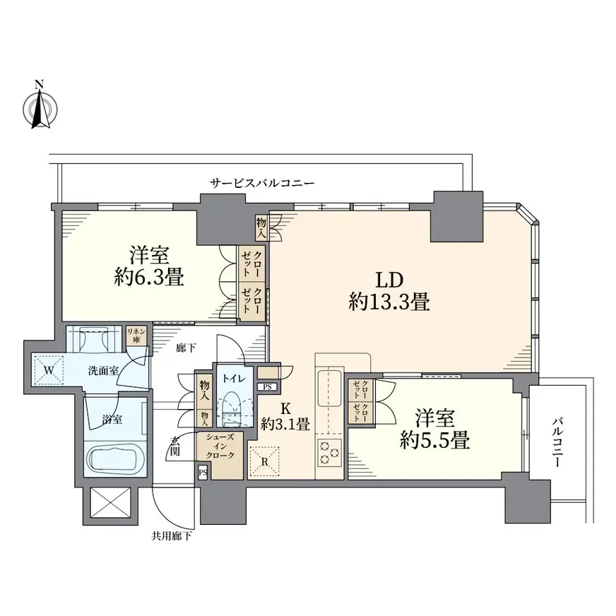 ブランズタワー・ウェリス心斎橋SOUTH 間取り図例