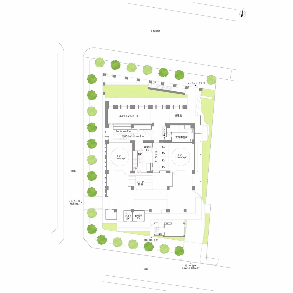 北浜ミッドタワー 敷地配置図