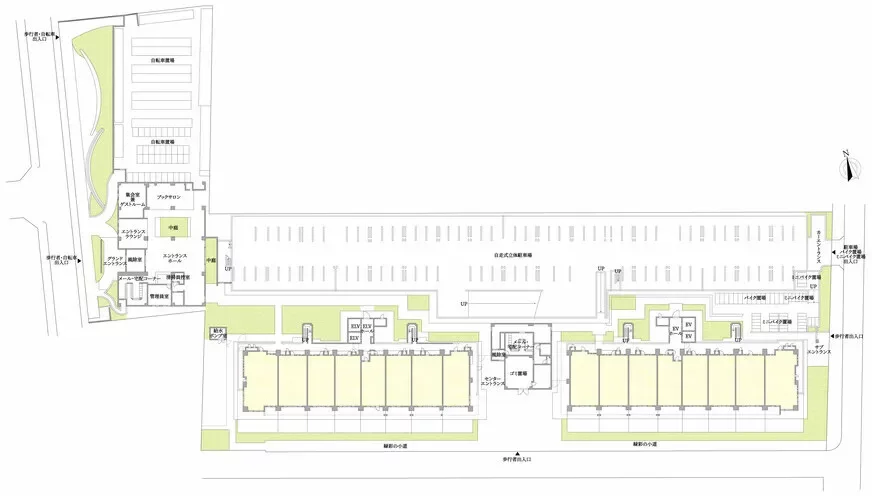 ジオ天六 ツインタワーズ 敷地配置図