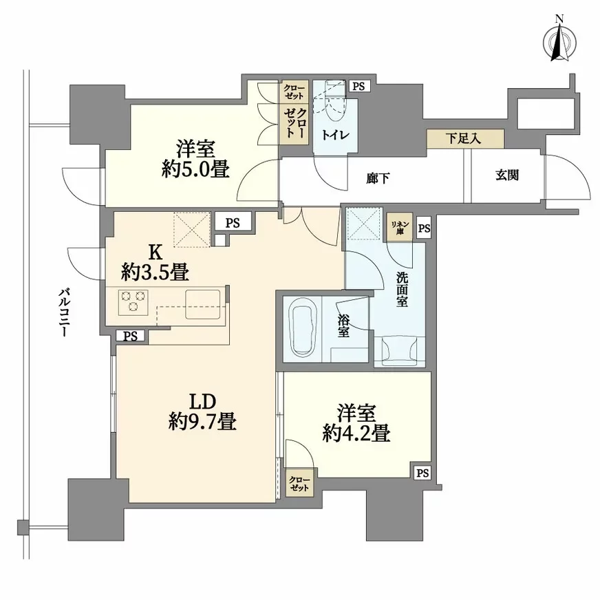 ローレルタワー御堂筋本町 間取り図例