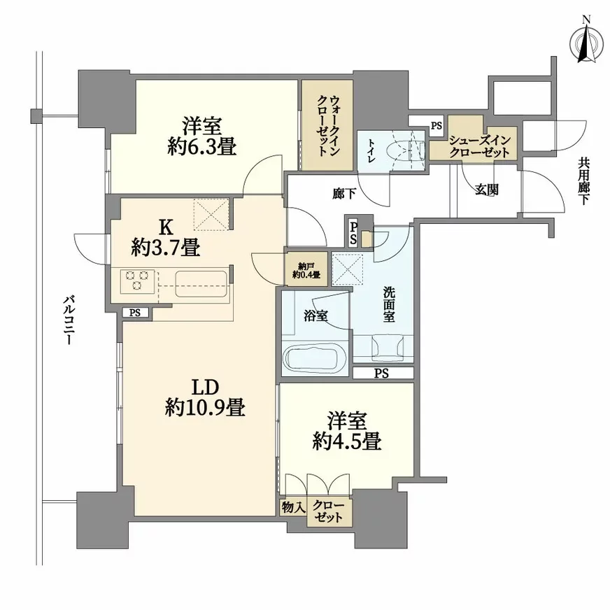 ローレルタワー御堂筋本町 間取り図例