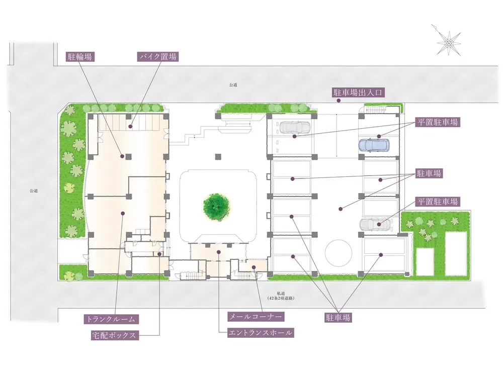 クレッセント目黒青葉台 敷地配置図