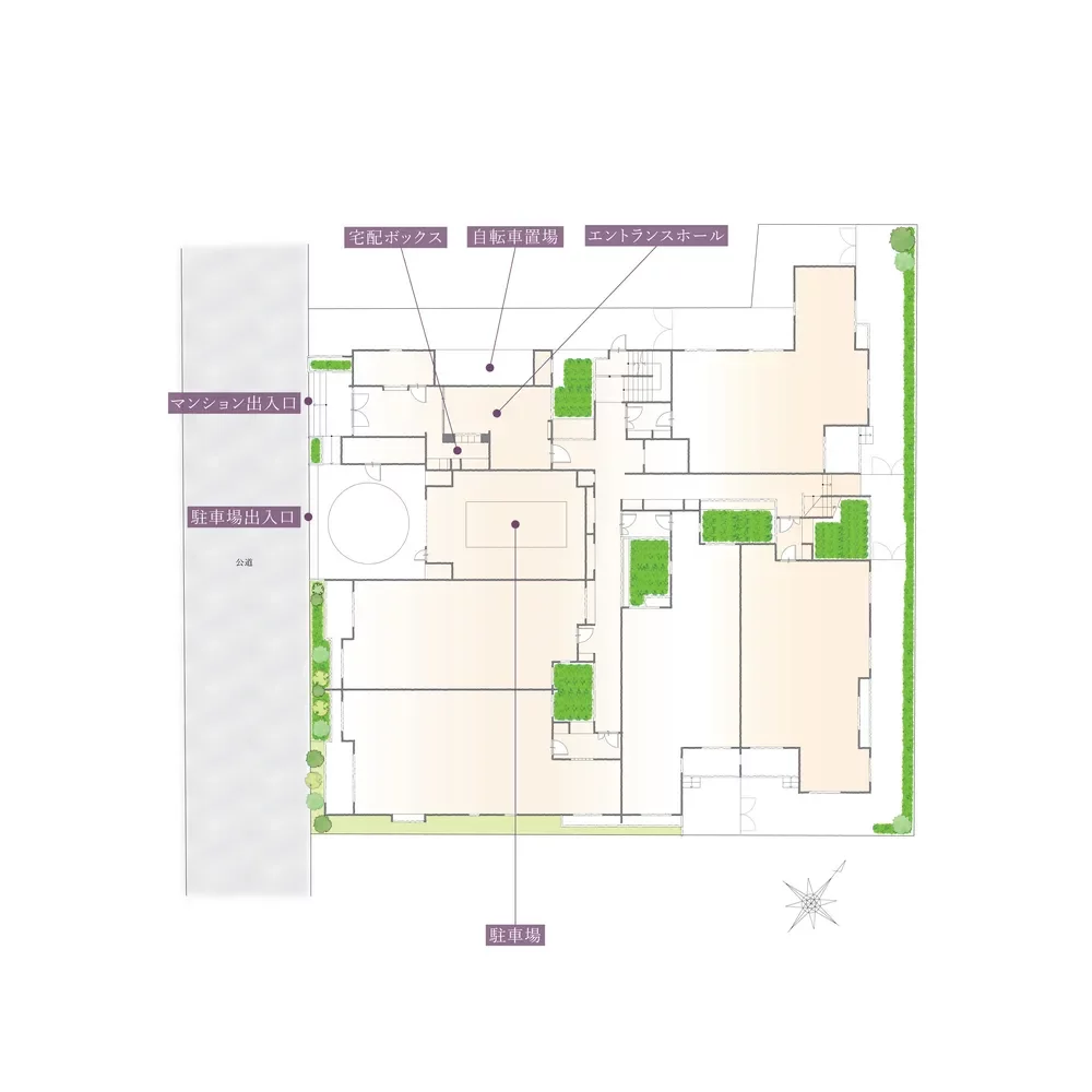 ディアナコート松濤 敷地配置図