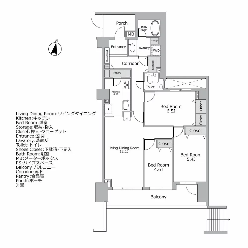 パルティール赤坂 間取り図例