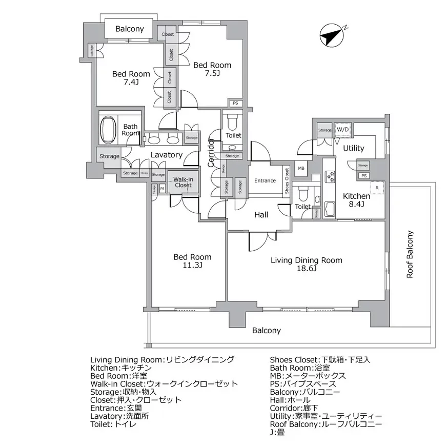 ファミールコート白金タワーズ間取り図例